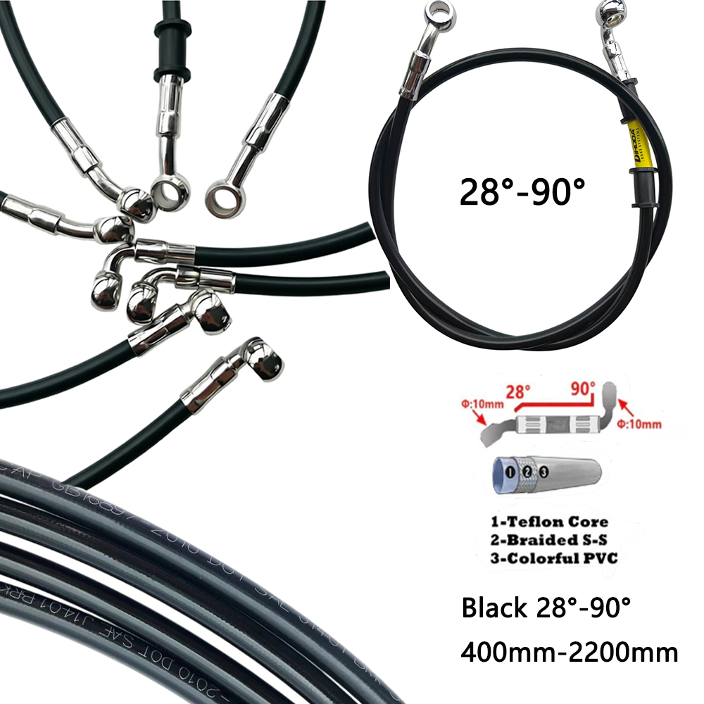 Negro 28 ° -90 °   Manguera de - Motorcycle Brake Cable reseña y precio